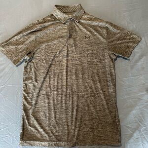 Under Armour Heathered Dark Gray Golf Polo Shirt‎